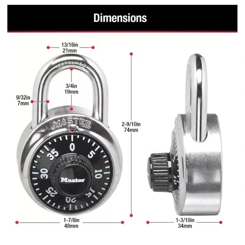 Master Lock 1500D Locker Lock Combination Padlock Black New Old Stock From‎ 1998